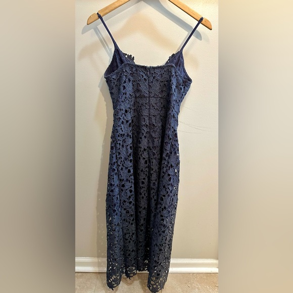 Astr Navy Blue Lace Midi Dress - Picture 8 of 11